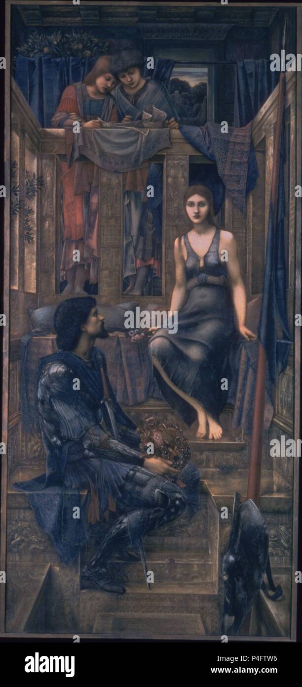 El rey Cophetua y la mendiga Maid - 1884 - 293x135,9 cm - acuarela sobre papel - Pre-Raphaelite. Autor: Edward Burne-Jones (1833-1898). Ubicación: Tate Gallery, Londres, Inglaterra. También conocido como: EL REY COPHETUA Y LA mendiga. Foto de stock