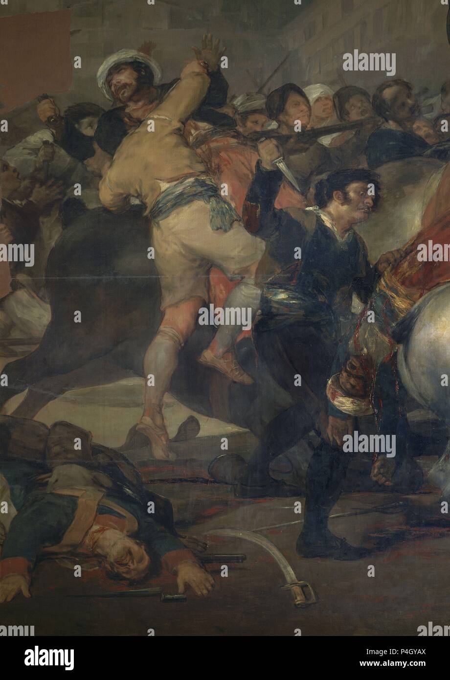 "El 2 de mayo de 1808 en Madrid: la carga de los Mamelucos" (detalle), 1814, óleo sobre lienzo, P00748. Autor: Francisco de Goya (1746-1828). Ubicación: MUSEO DEL PRADO-PINTURA, España. Foto de stock