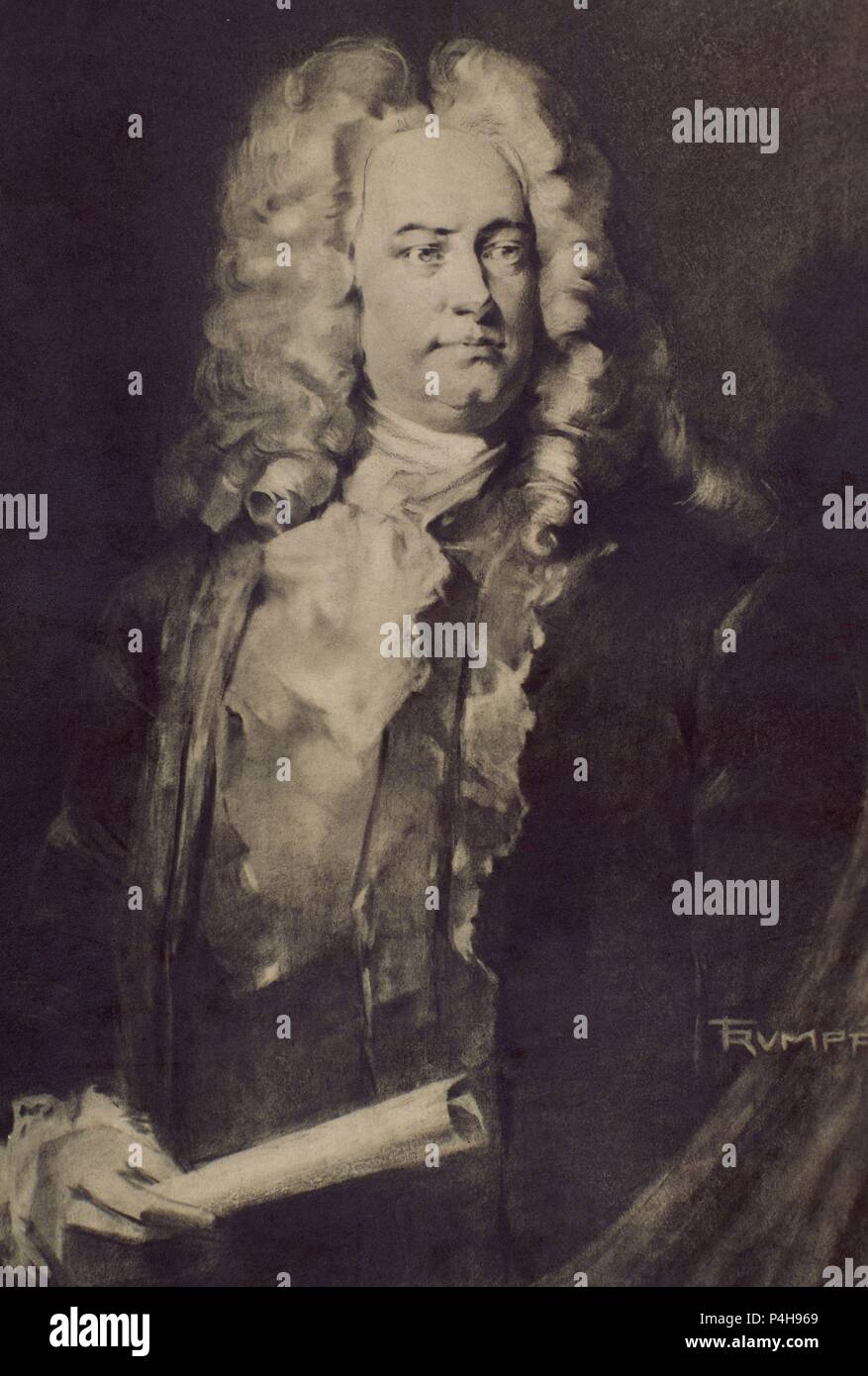 GEORGE FEDERICK Händel (1685-1759), compositor alemán. Autor: TRUMPF. Foto de stock