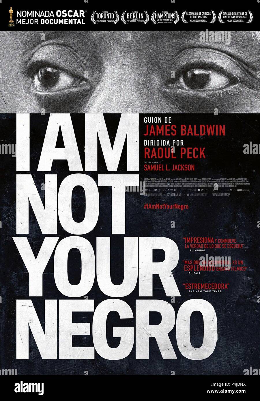 El título original de la película: No soy el negro. Título en inglés: NO SOY EL NEGRO. El director de cine: RAOUL PECK. Año: 2016. Crédito: película de terciopelo / Álbum Foto de stock