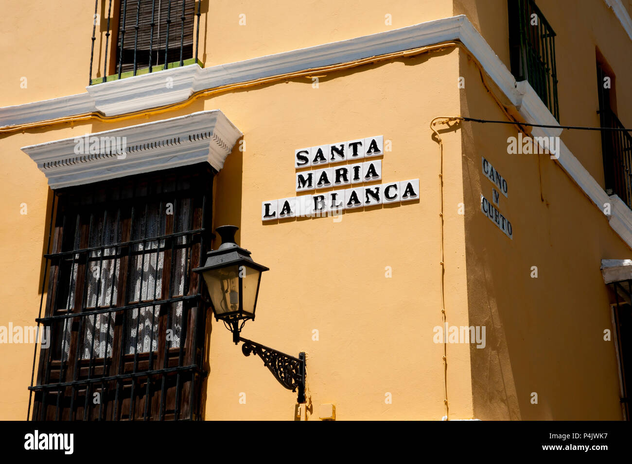 El nombre de la calle Sign - Sevilla - España Foto de stock