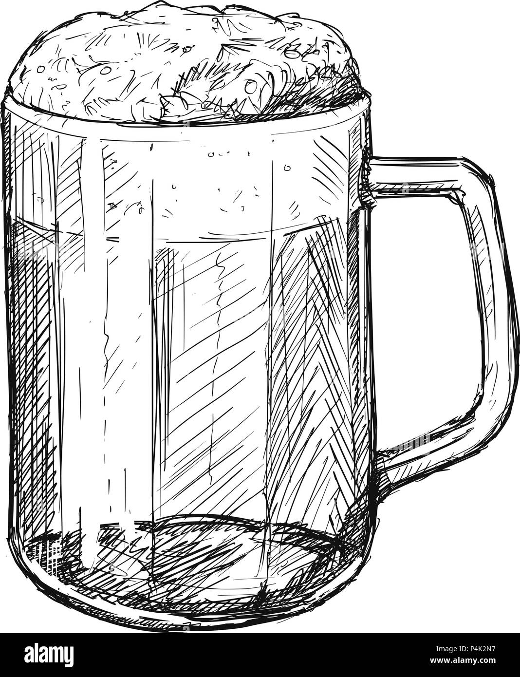 Dibujo Vectorial Ilustración de jarra de cerveza Ilustración del Vector