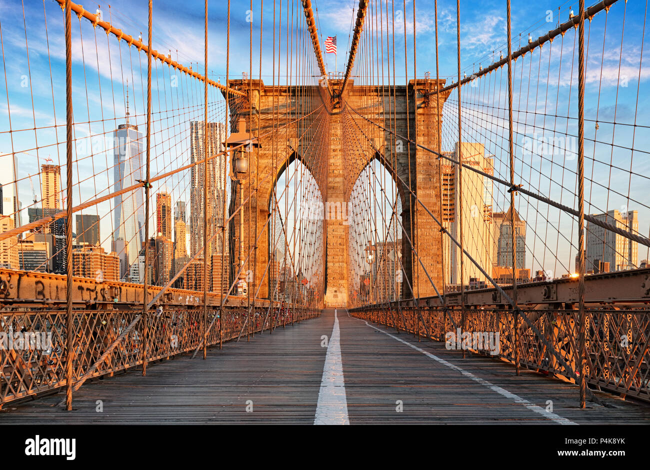Puente de Brooklyn, Nueva York, nadie Foto de stock