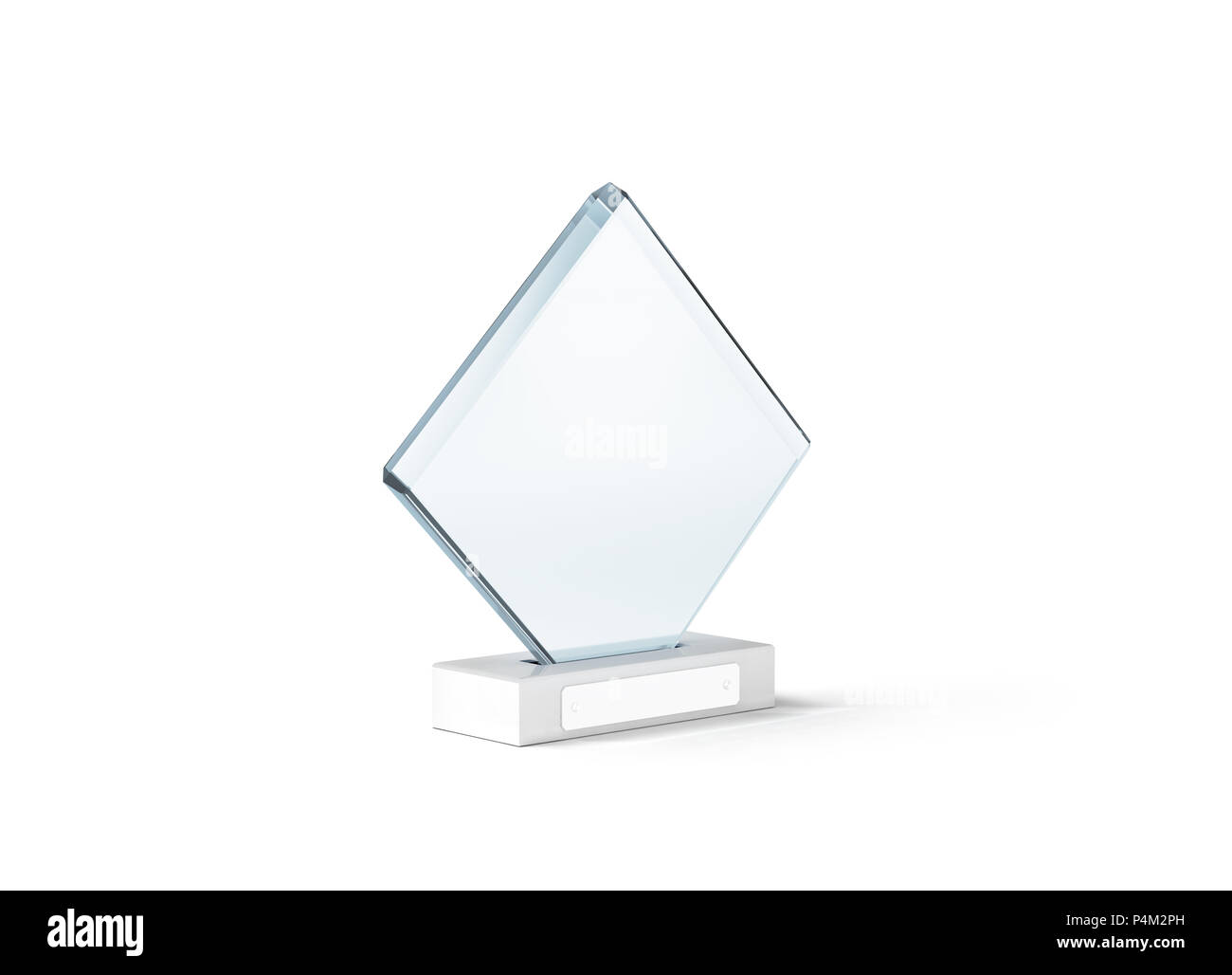 elección Sitio de Previs Absurdo Trofeo de cristal blanco boceto stand sobre base de mármol claro, 3D  rendering. Premio Diseño acrílico vacío maqueta. Cristal transparente placa  premio plantilla. Abetos Fotografía de stock - Alamy