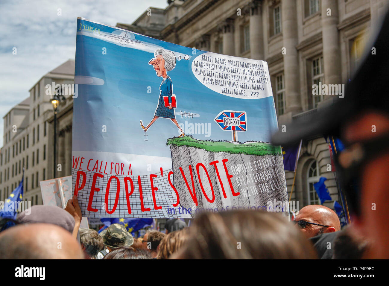 Londres, Reino Unido. El 23 de junio de 2018. Cartel en el voto popular de marzo de crédito: Alex Cavendish/Alamy Live News Foto de stock