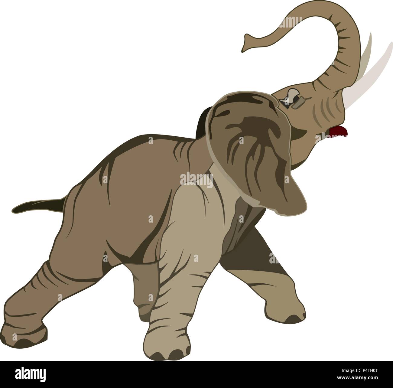 Vector ilustración plana de elefante asiático Ilustración del Vector