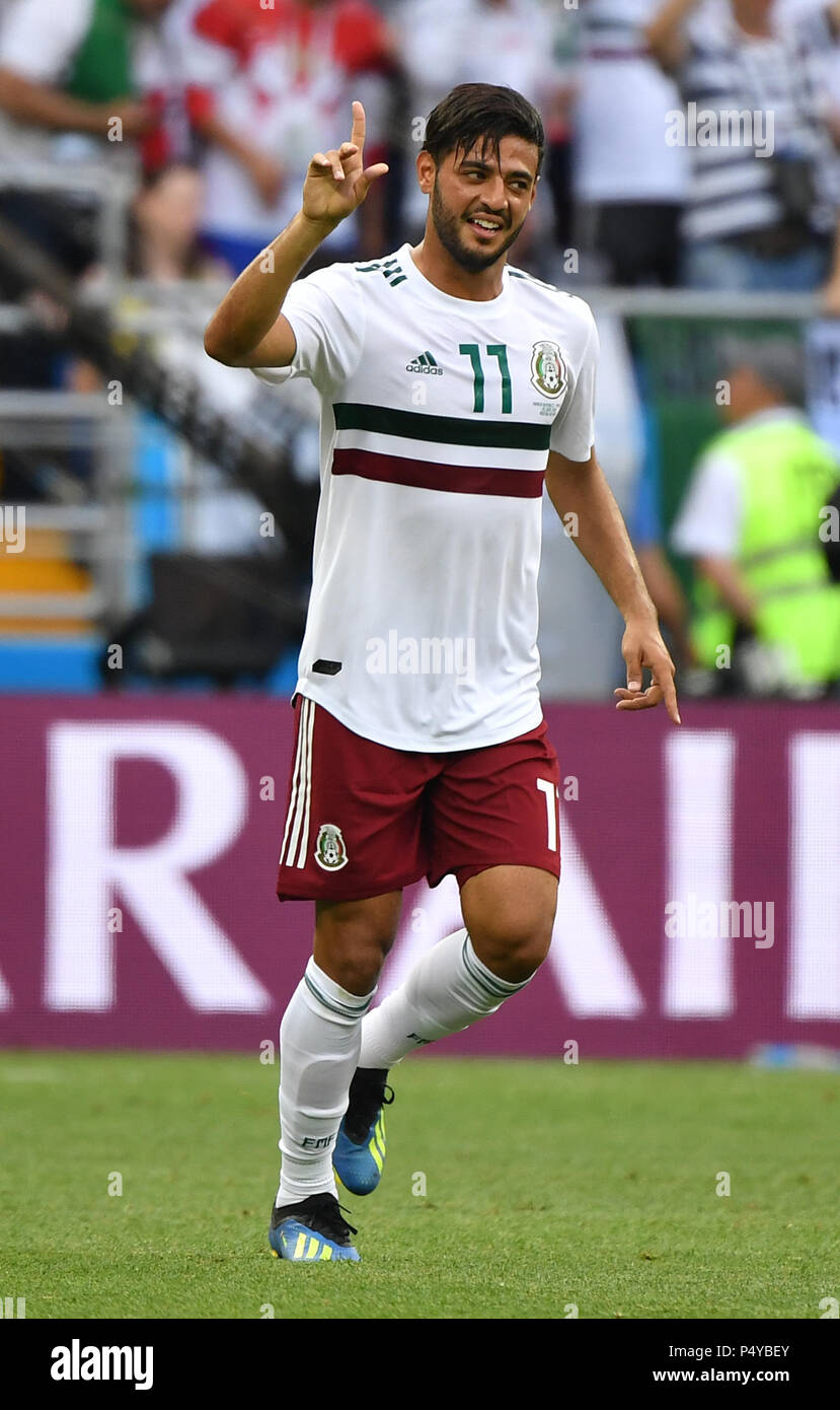 Rostov sobre el Don. 23 de junio de 2018. Carlos Vela de México celebra la  puntuación durante la Copa Mundial de la FIFA 2018 Grupo F partido entre  Corea del Sur y