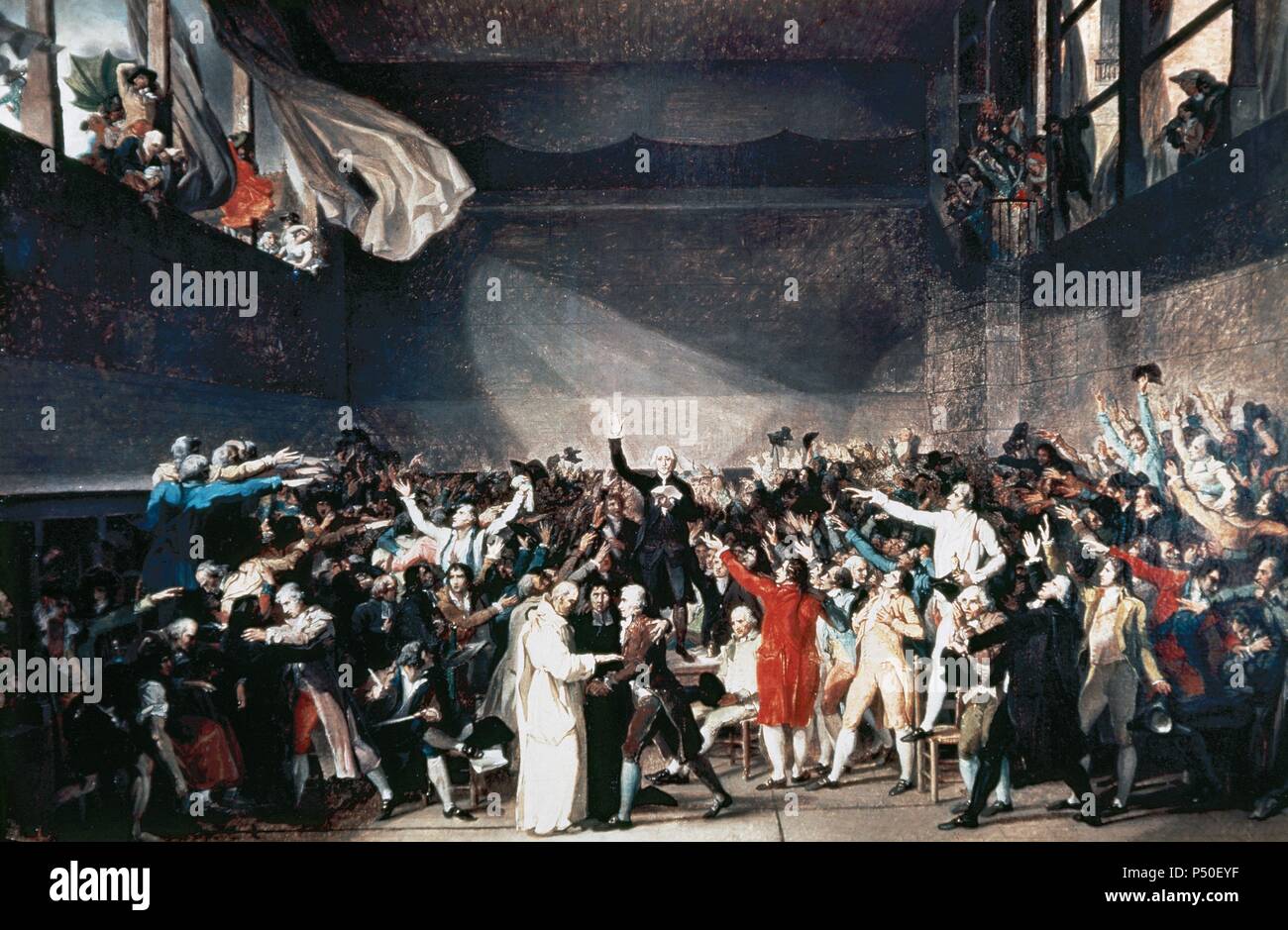 Jacques-Louis David (1748-1825). El pintor francés de estilo neoclásico. La Revolución Francesa. Juramento de la Cancha de tenis (Junio 20, 1789). La pintura. Museo Carnavalet. París. Francia. Foto de stock