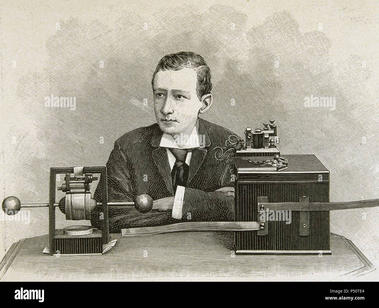 Guglielmo Marconi (1874-1937). Físico italiano. Consiguió la primera  transmisión de radio entre Francia y Gran Bretaña. Premio Nobel de Física  en 1909. Grabado en 'L'Ilustración', 1897 Fotografía de stock - Alamy
