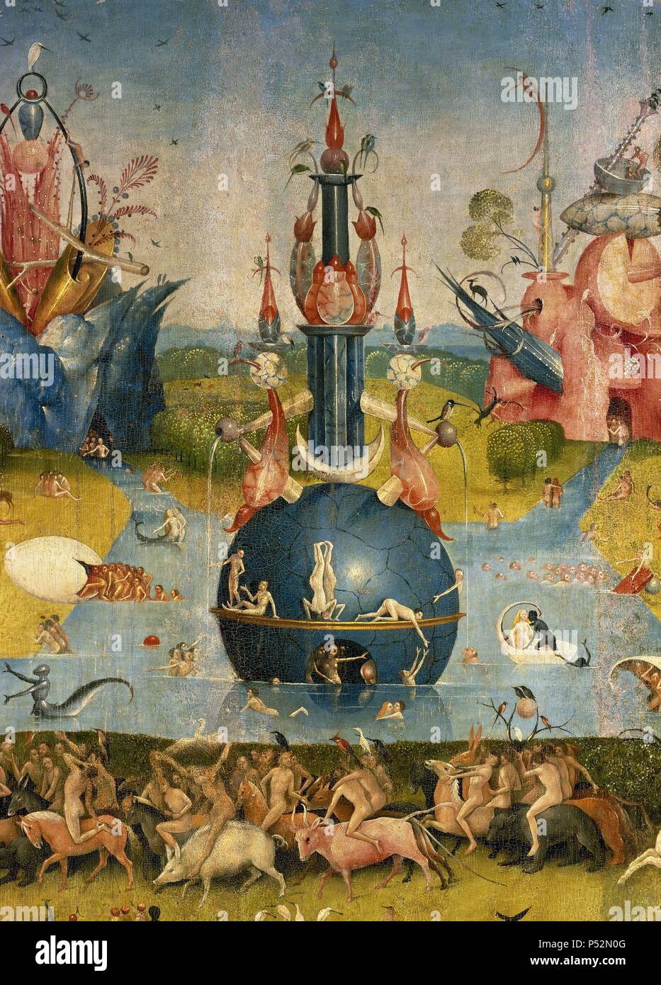 ARTE RENACIMIENTO. HOLANDA. Aeken Bosch, Hieronymus Bosch o "El Bosco"  (Bois-le-Duc,1450-Bois-le-Duc,1516). Pintor y grabador neerlandés,  perteneciente a la "Escuela Flamenca". 'EL JARDÍN DE LAS DELICIAS O LA  PINTURA DEL MADROÑO". Tríptico en