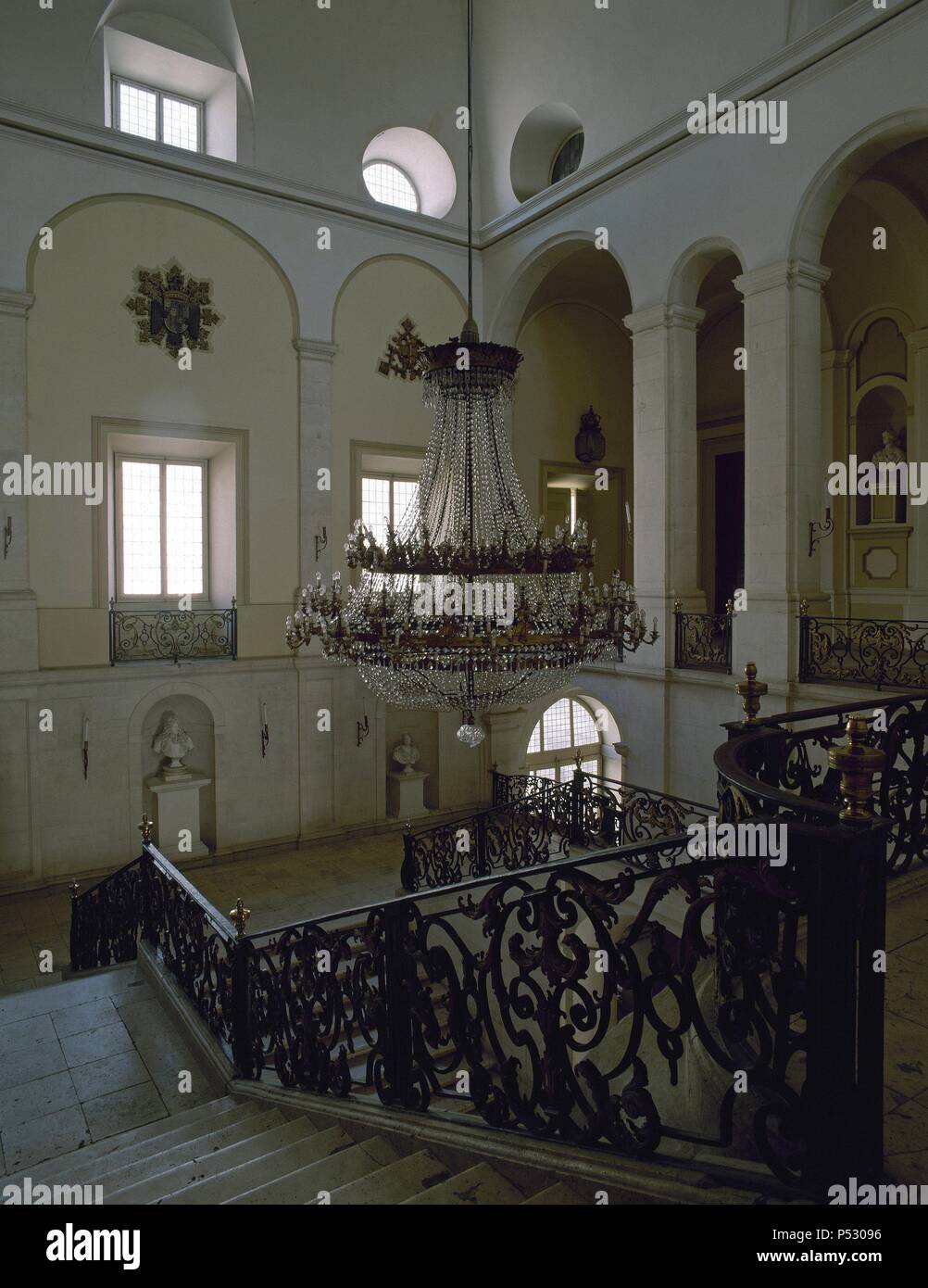 España. Aranjuez. Palacio Real de Aranjuez. Residencia del Rey de España. Escalera por Santiago Bonavia. Siglo XVIII. Foto de stock