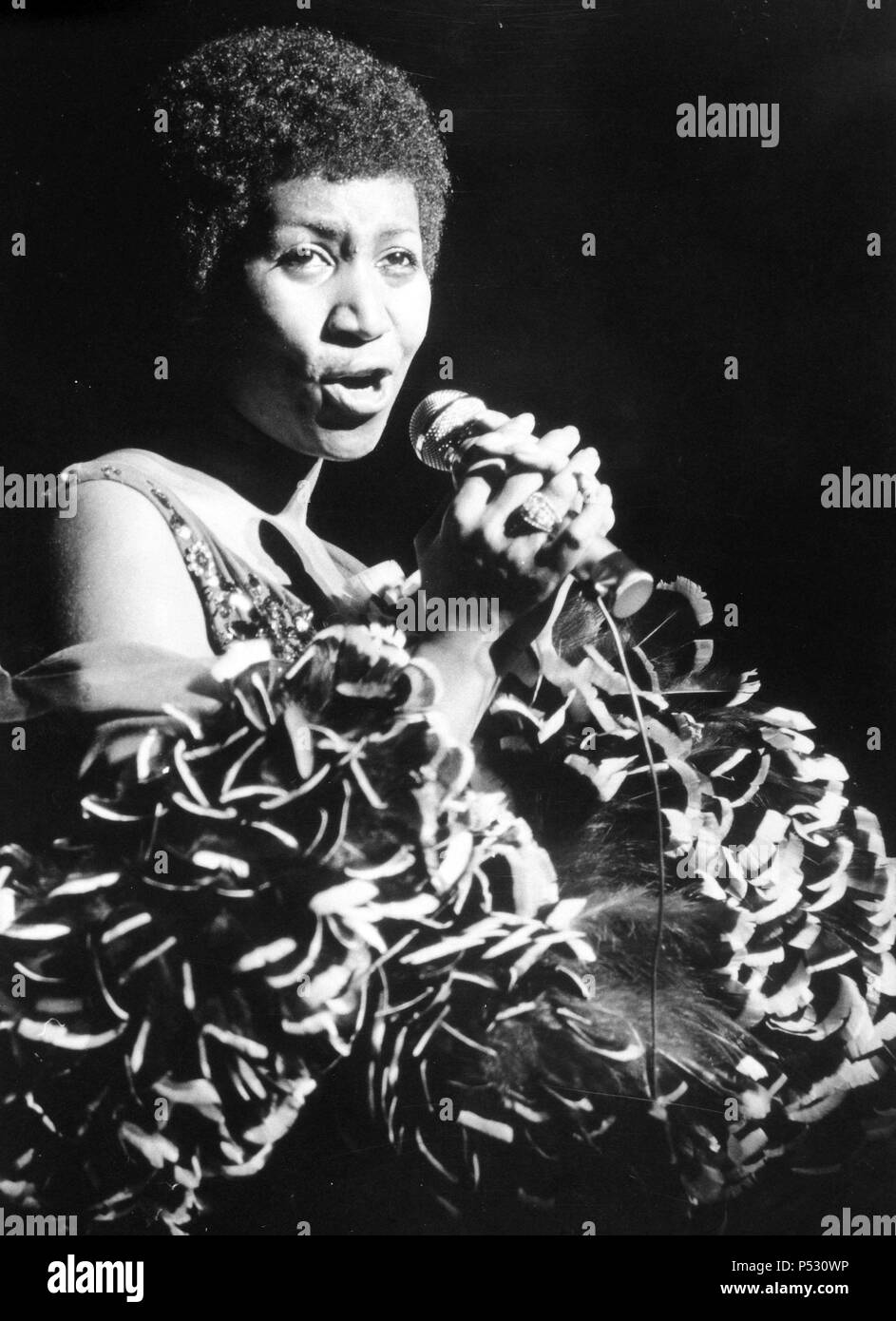 La cantante estadounidense Aretha Franklin. Foto de stock