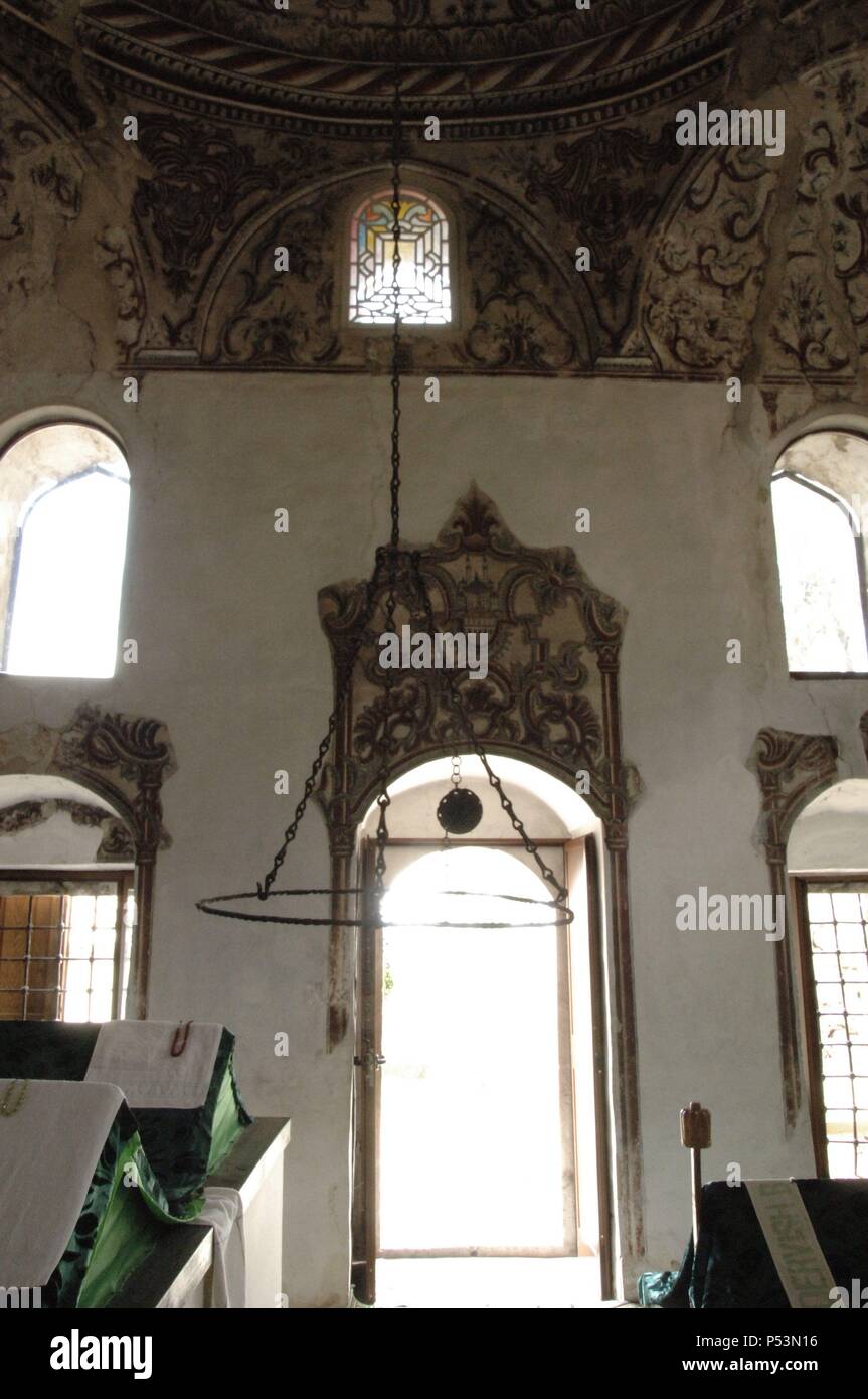 Albania. Kruje. La Dollma Teqe. Bektashi Temple, 1789.El Bektashism es una Orden sufí islámica. En el interior. Foto de stock
