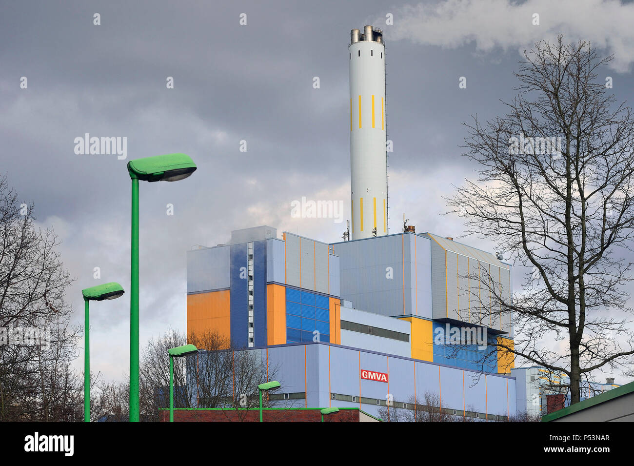 Alemania, en Renania del Norte-Westfalia incineradora de residuos Oberhausen Foto de stock