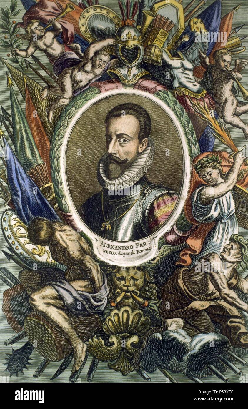 Alejandro Farnesio y Habsburgo (1545-1592), tercer Duque de Parma y Piacenza. Aristócrata y militar italiano al servicio del rey Felipe II de España. Foto de stock