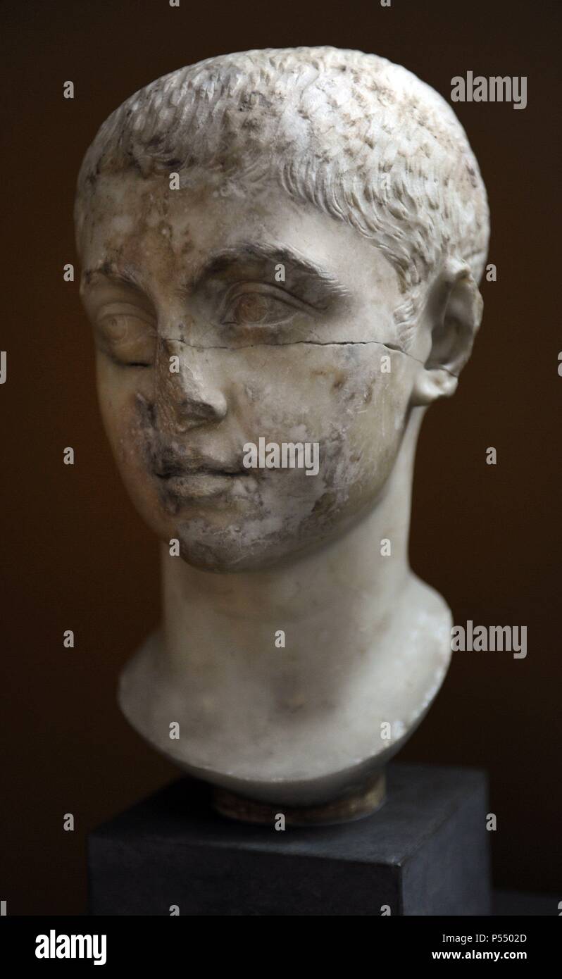 Alejandro Severo (208-235). El emperador romano desde el 222 hasta el 235. Dinastía Severan. Busto. Mármol. Carlsberg Glyptotek Museum. Copenhague. Dinamarca. Foto de stock