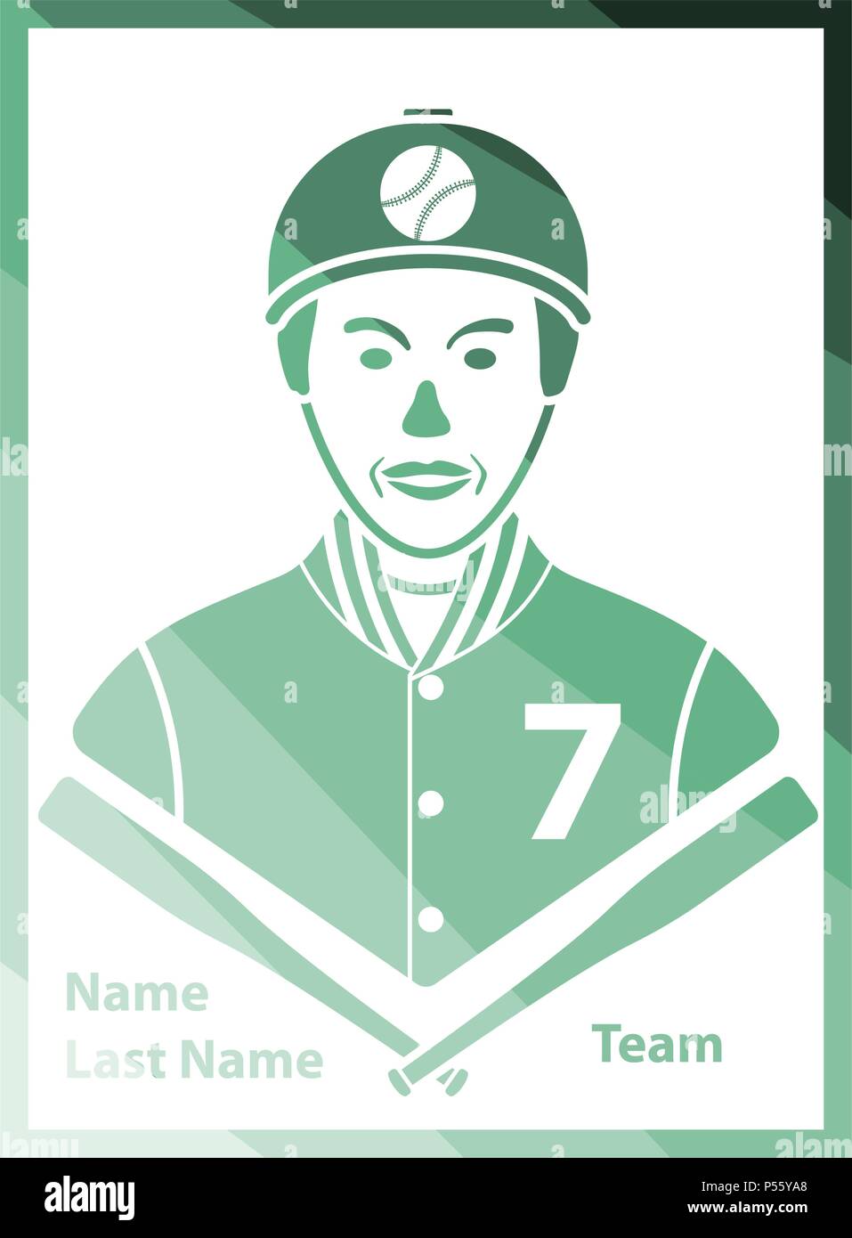 El icono de la tarjeta de béisbol. Diseño de color liso. Ilustración