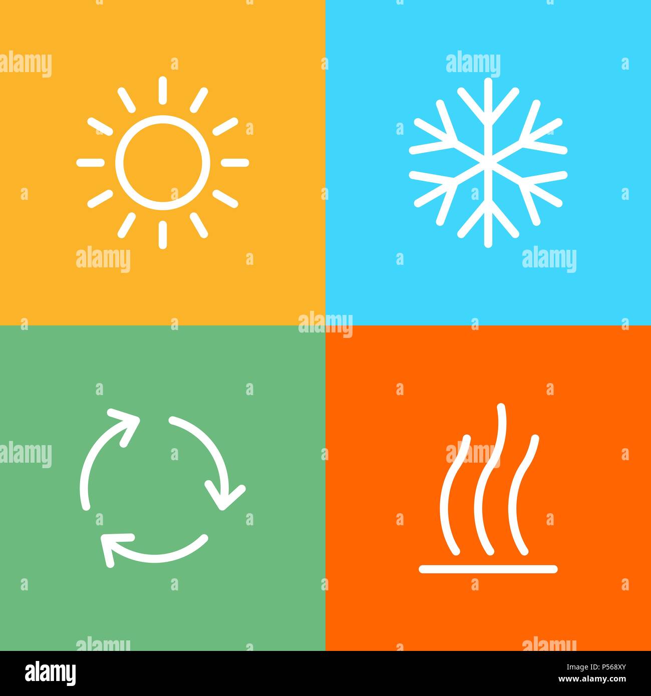 Iconos De Acondicionamiento Para Clima Estilo Llano Simple El Diseño De La Iu Imagen Vector De 6526