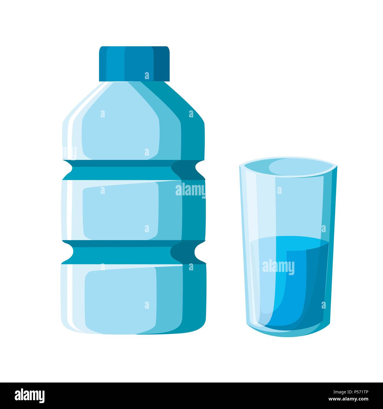 Botella de plástico de agua dibujos animados vector ilustración objeto  aislado