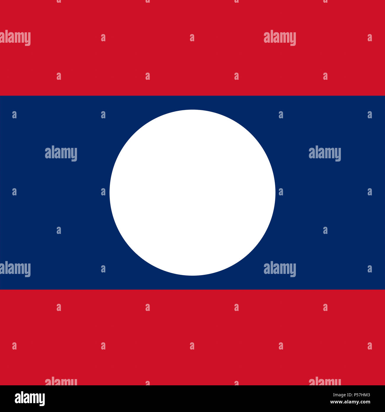 La bandera nacional oficial de la República Democrática Popular Lao, Laos Foto de stock