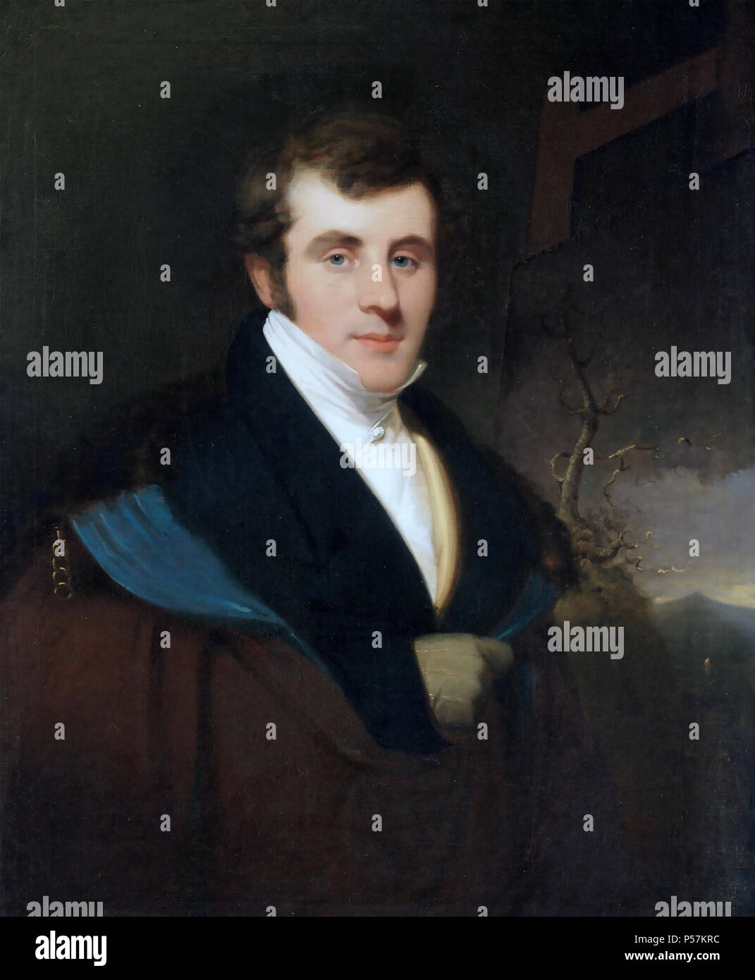 THOMAS COLE (1801-1848), pintor estadounidense nacido en inglés. Retrato de Thomas Seir Cummings acerca de 1827 Foto de stock