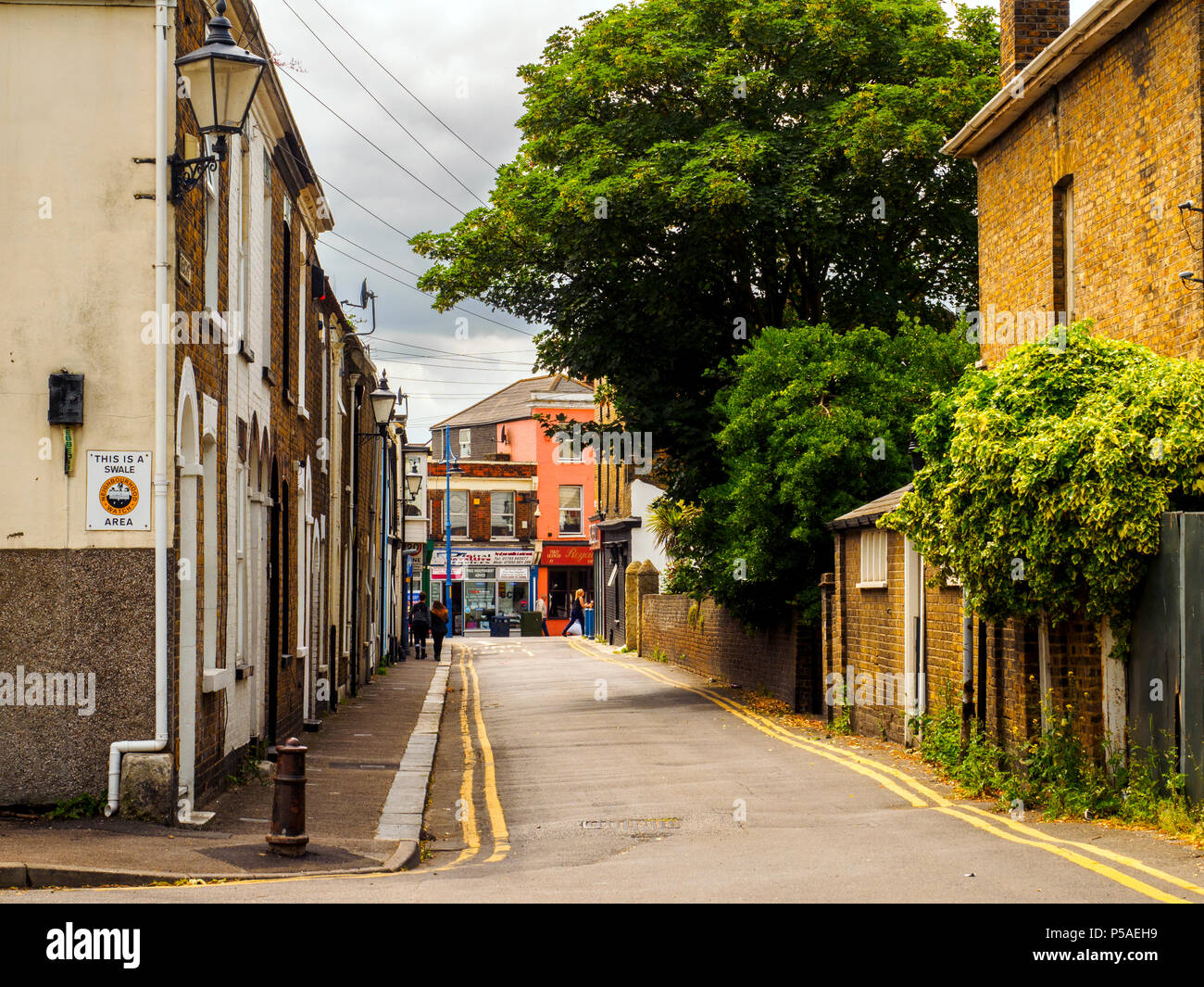 Vista de la calle de Sheerness en la isla de Sheppey, Kent, Inglaterra Foto de stock