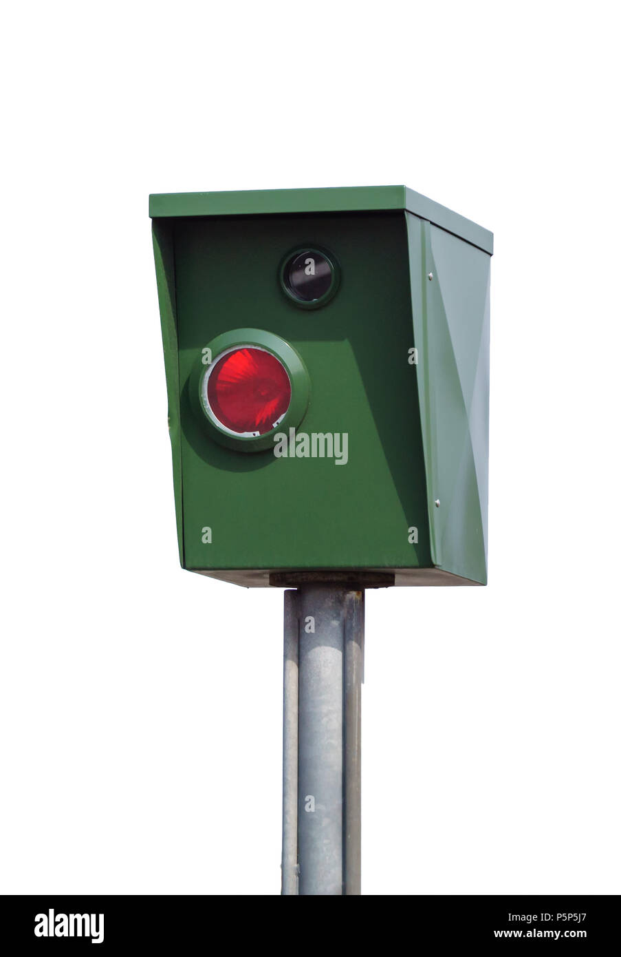 Una típica trampa, trampa de velocidad de radar, cámaras de velocidad  aislado en blanco Fotografía de stock - Alamy