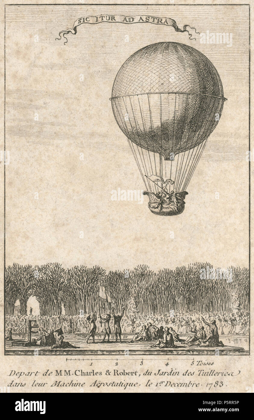436 salen de MM. Charles &Amp; Robert, du Jardin des Tuilleries dans leur máquina aërostatique Foto de stock