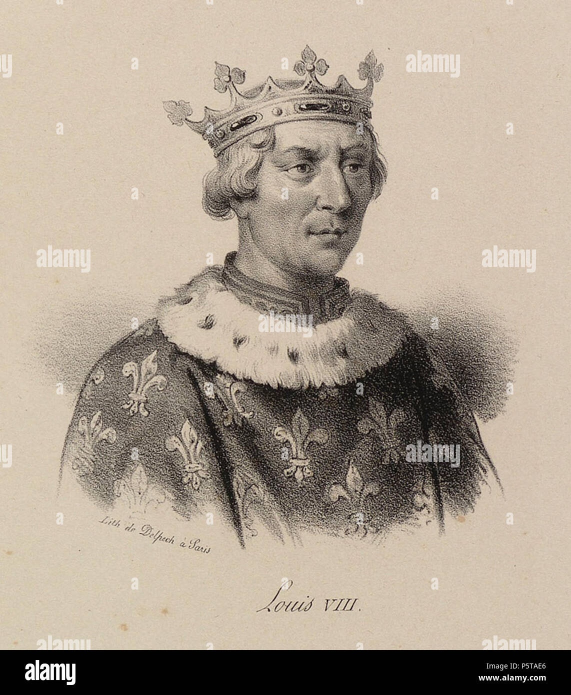 N/A. Inglés: Luis VIII de Francia (1187-1226) . Siglo xix. N/A 434 Delpech - Luis VIII de Francia Foto de stock