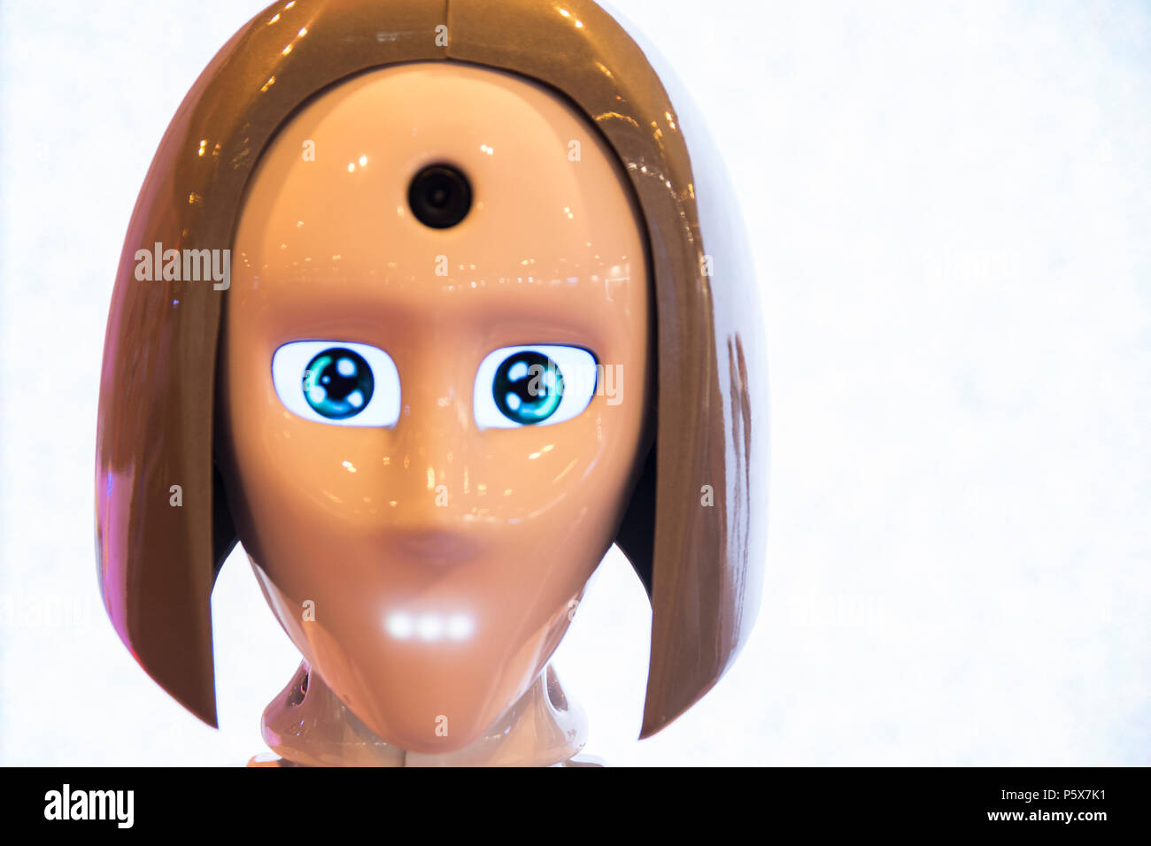 BiBi robot humanoide mujer de Macco Robótica Empresa en GR-EX (Robot)  Cumbre Mundial Expo en Madrid Fotografía de stock - Alamy