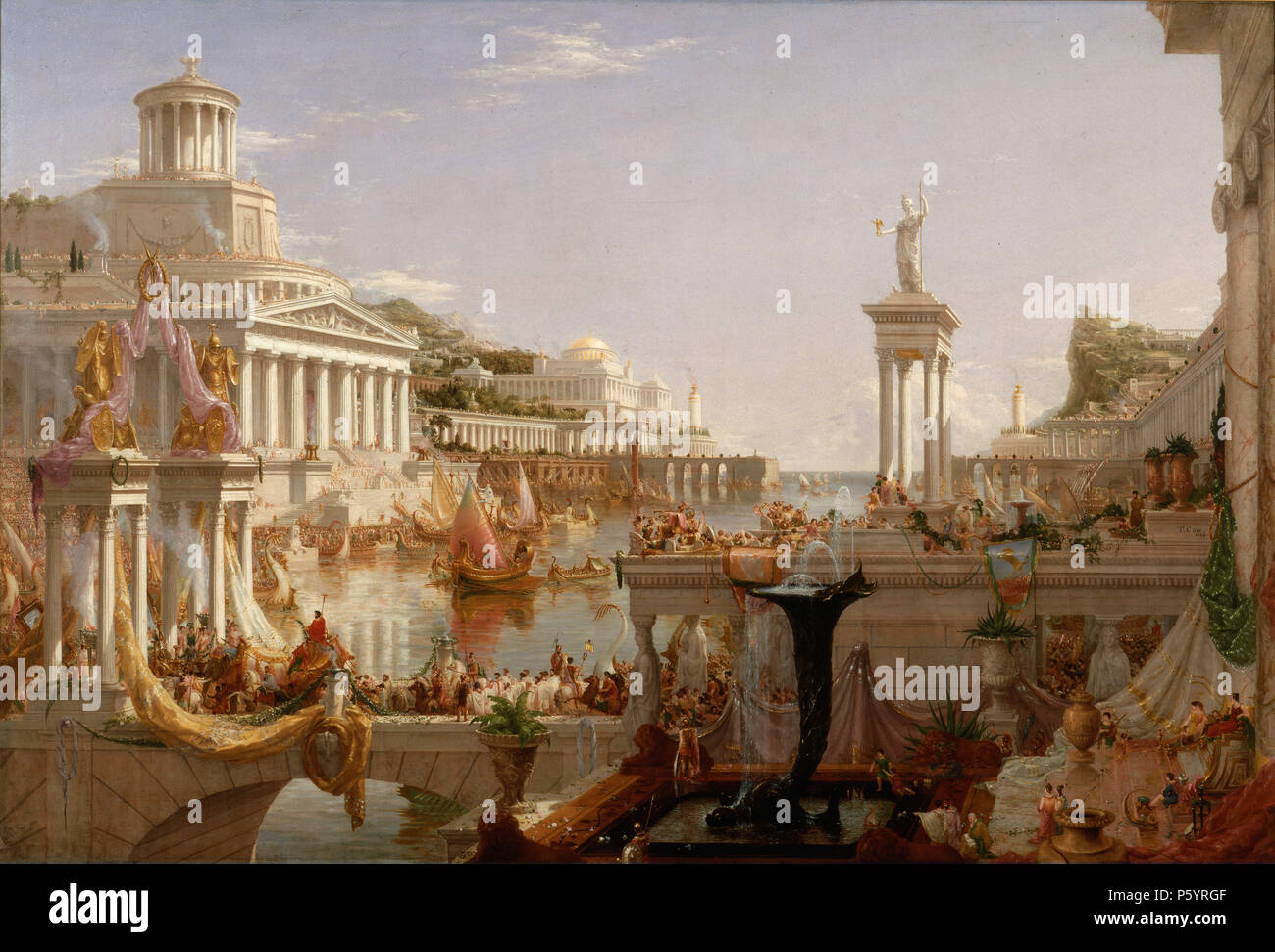 THOMAS COLE (1801-1848), pintor estadounidense nacido en inglés. Su trabajo 1835-6 el curso del Imperio: la perfección Foto de stock