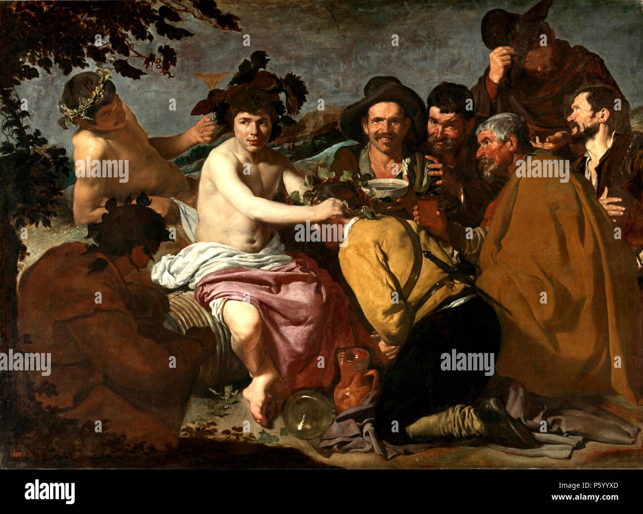 El Triunfo de Baco o Los borrachos 1629, el Triunfo de Baco, los borrachos por Diego Velázquez Foto de stock