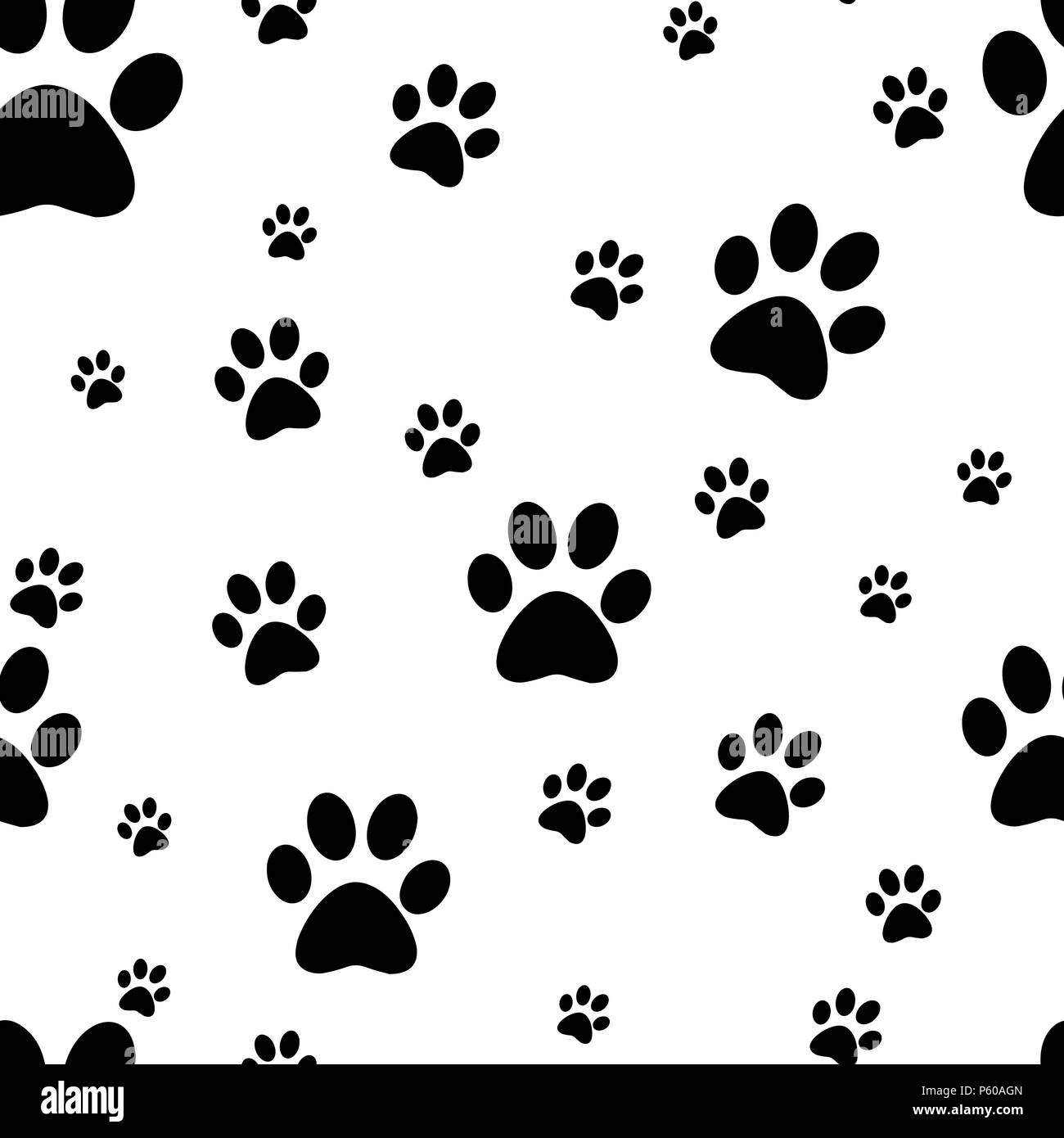 Pata de perro imprimir sin Huellas de Gato patrón textil. Vector 10 EPS sin fisuras Imagen Vector de - Alamy