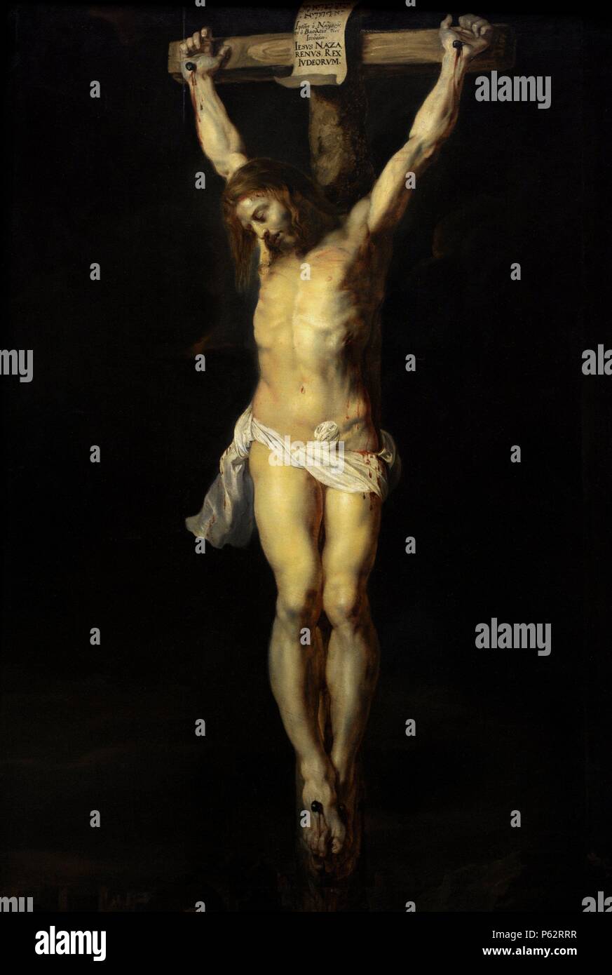 Peter Paul Rubens (1577-1640). Nacida en Alemania, pintor barroco flamenco. La crucifixión,1614. Pinakothek. Detalle. Munich. Alemania. Foto de stock