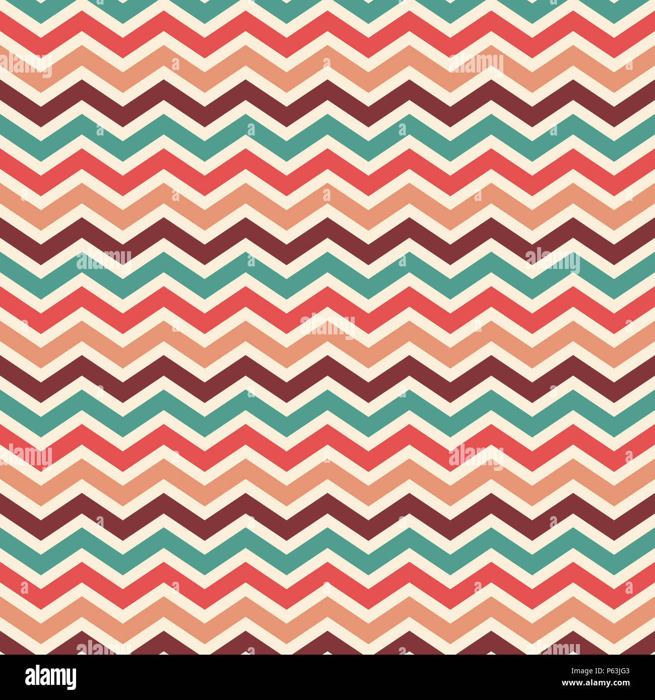 Retro chevron fondo rayado wallpaper en vintage paleta de colores azul y beige melocotón rojo