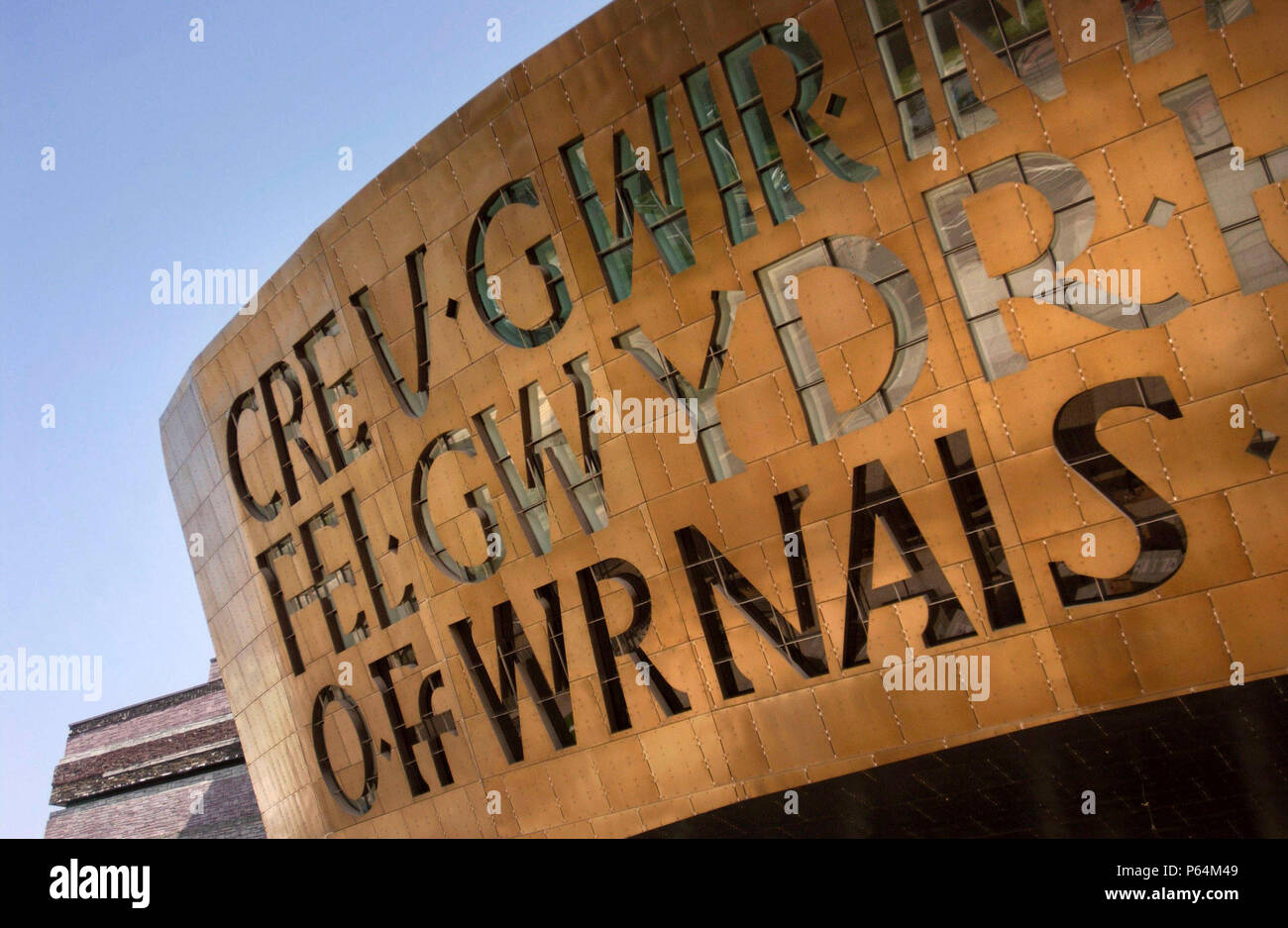 Diseñado y construido en el País de Gales, el Wales Millennium Centre de Cardiff Bay Waterfront es de 5000 toneladas de acero estructural. La WMC es rápidamente this Foto de stock