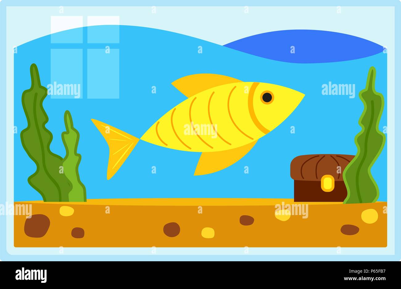 Acuario de peces coloridos dibujos animados Imagen Vector de stock - Alamy