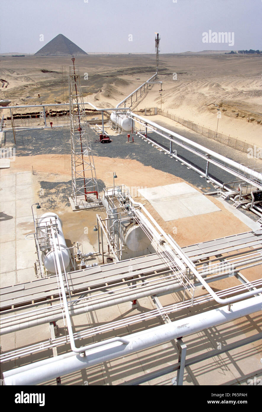 La refinería de gas, el desierto occidental, Egipto Foto de stock
