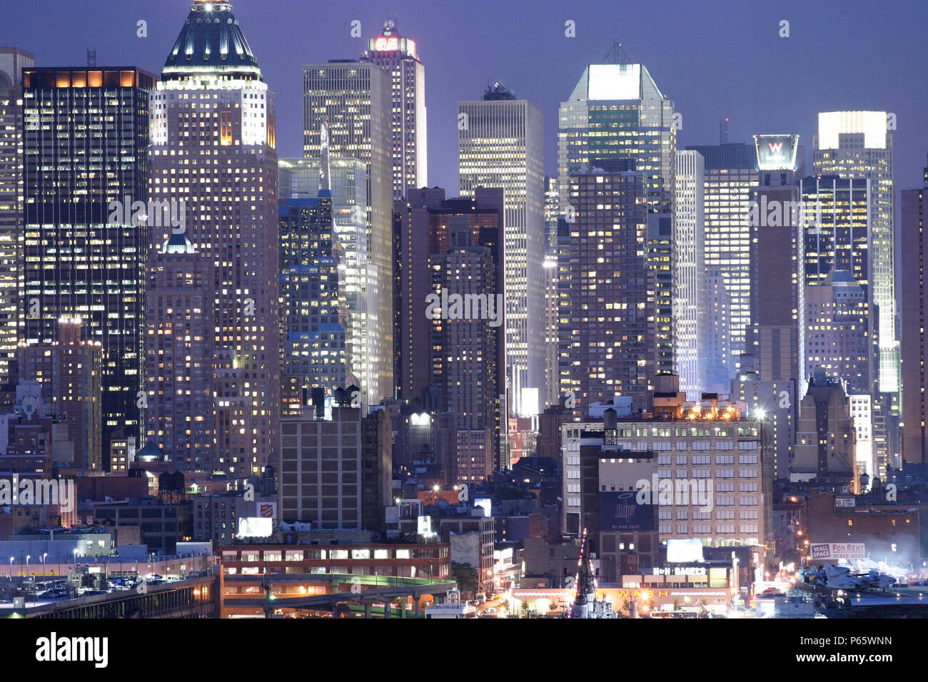 La economía de Estados Unidos, la ciudad de Nueva York: vista de los rascacielos de Manhattan Foto de stock