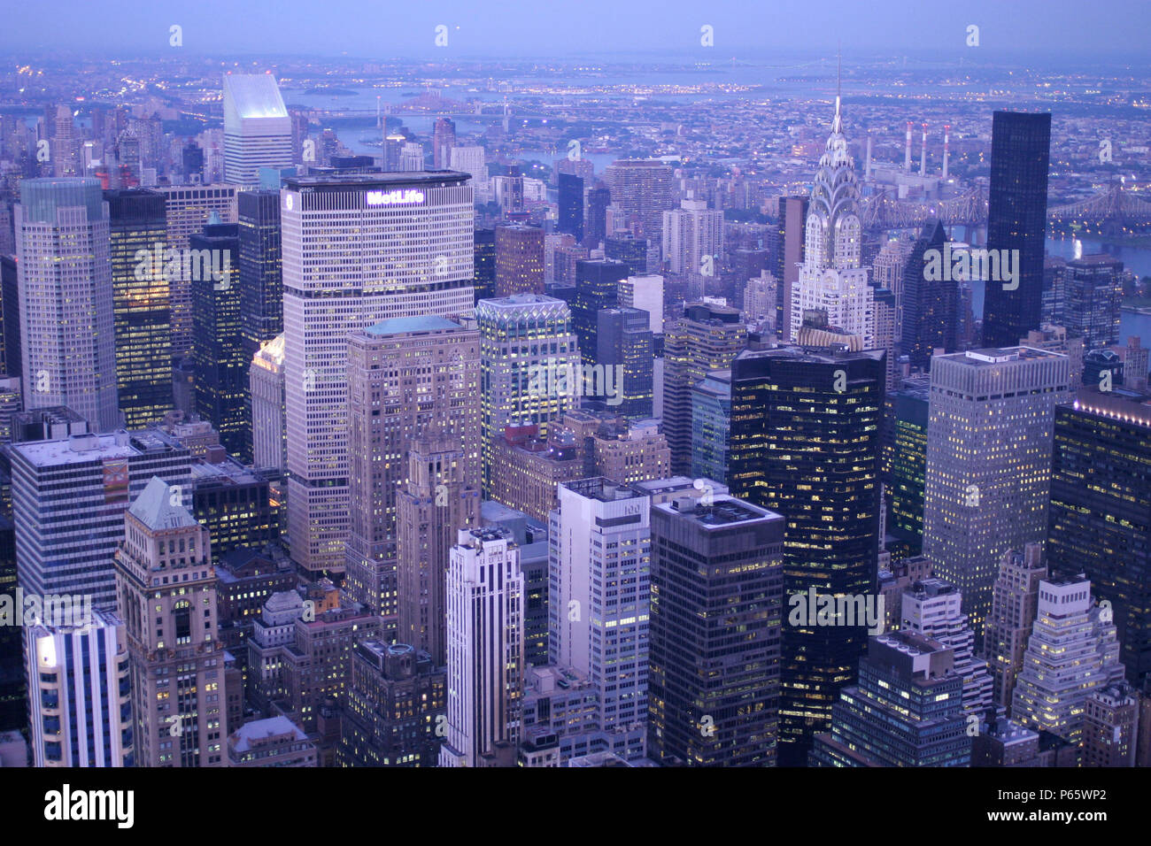 La economía de Estados Unidos, la ciudad de Nueva York: vista de los rascacielos de Manhattan Foto de stock