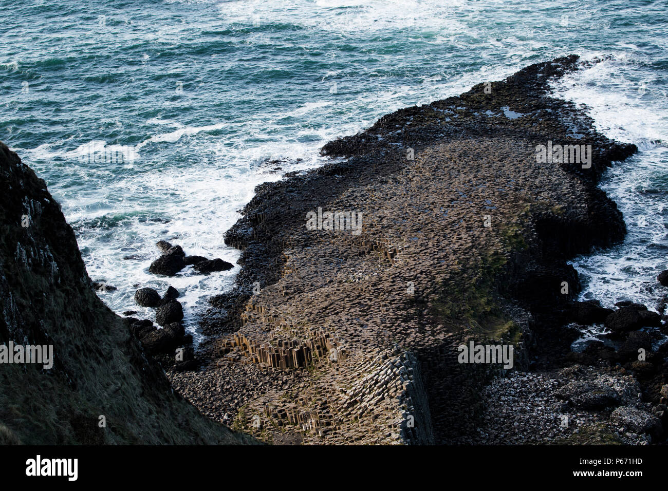 Gigantes Causway al atardecer Foto de stock