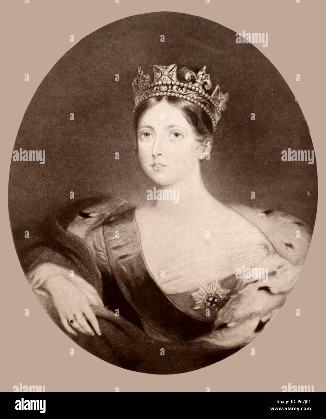Retrato de William Fowler de la Reina Victoria de Gran Bretaña 1840 Foto de stock