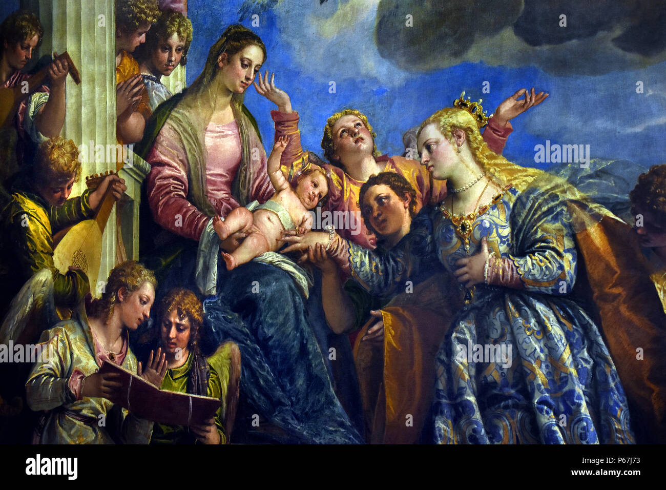 El matrimonio místico de Santa Catalina - Il matrimonio mistico di Santa Caterina 1575 por Paolo Veronese (Paolo Caliari) 1528-1588 italiano Italia Foto de stock