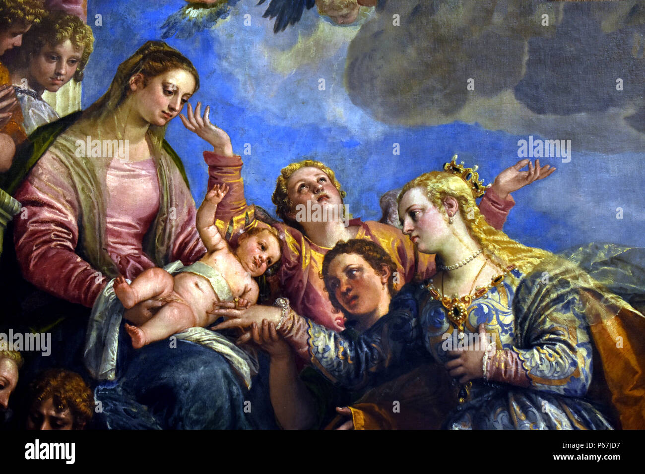 El matrimonio místico de Santa Catalina - Il matrimonio mistico di Santa Caterina 1575 por Paolo Veronese (Paolo Caliari) 1528-1588 italiano Italia Foto de stock
