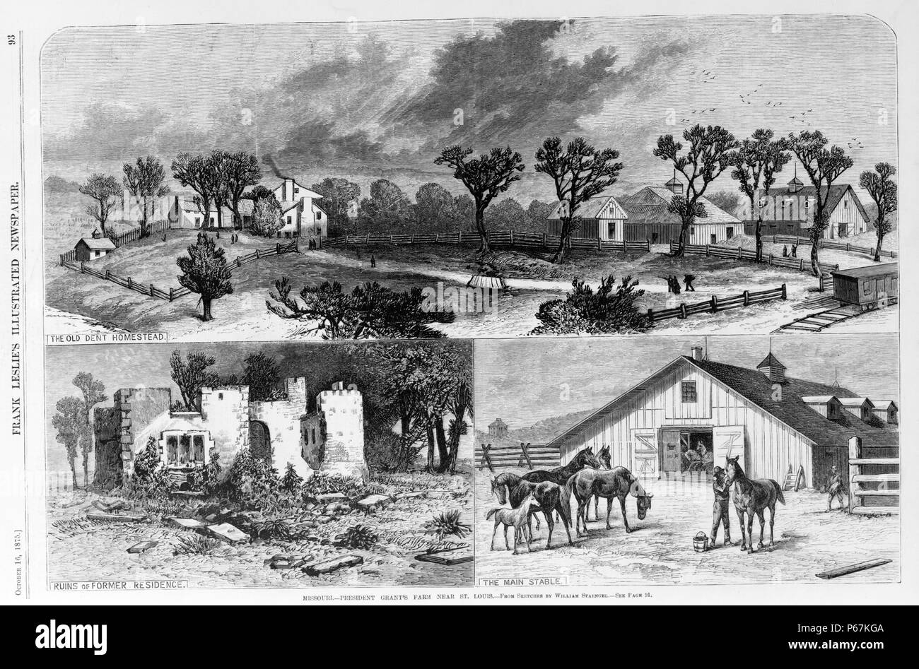 Missouri - Presidente Grant's Farm cerca de San Luis. Ulysses Grant fue el 18º Presidente de los Estados Unidos. Antes de su mandato como presidente fue comandante general y llevó a la Unión de los ejércitos a la victoria sobre la confederación en la Guerra Civil Americana. Foto de stock