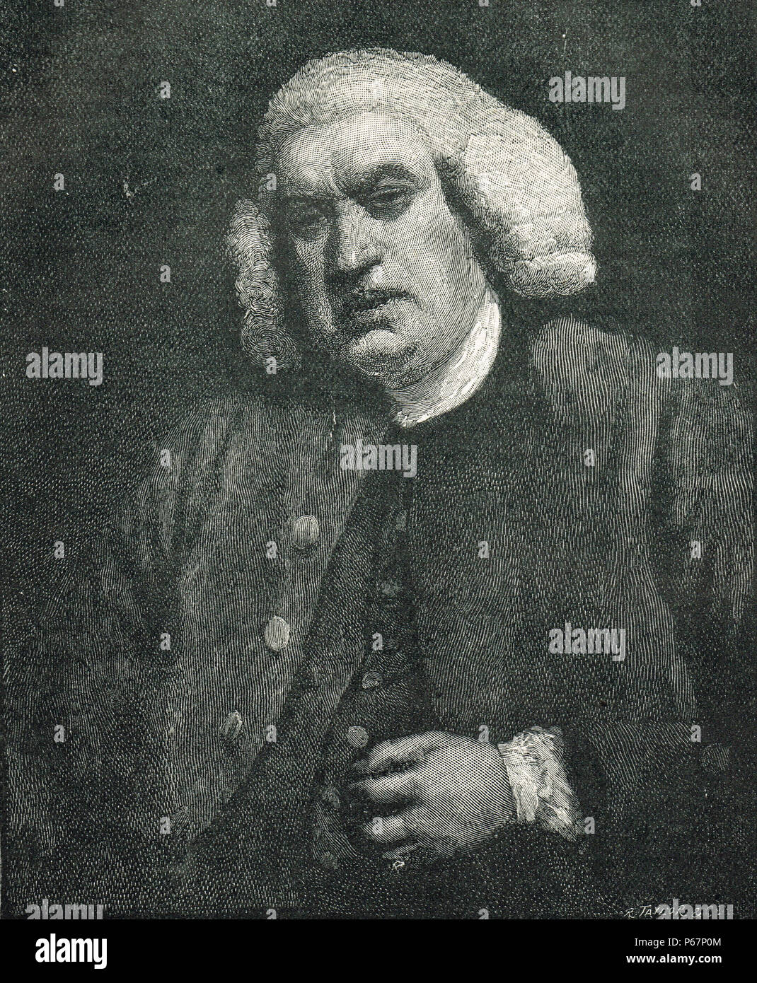 Dr. Samuel Johnson, 1709-1784, poeta, ensayista, moralista, crítico literario, biógrafo, editor, lexicógrafo Foto de stock