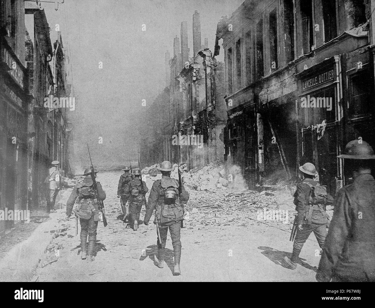 Segunda Batalla de Cambrai tuvo lugar entre el 8 y el 10 de octubre de 1918 como parte de los cien días de ofensiva. Foto de stock