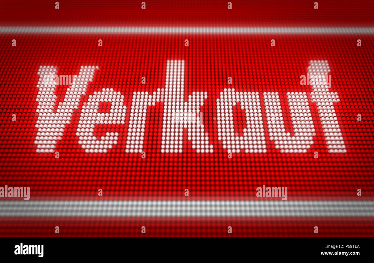 Verkauf (venta en alemán) título en gran pantalla LED. Ilustración 3d mensaje promocional. Foto de stock