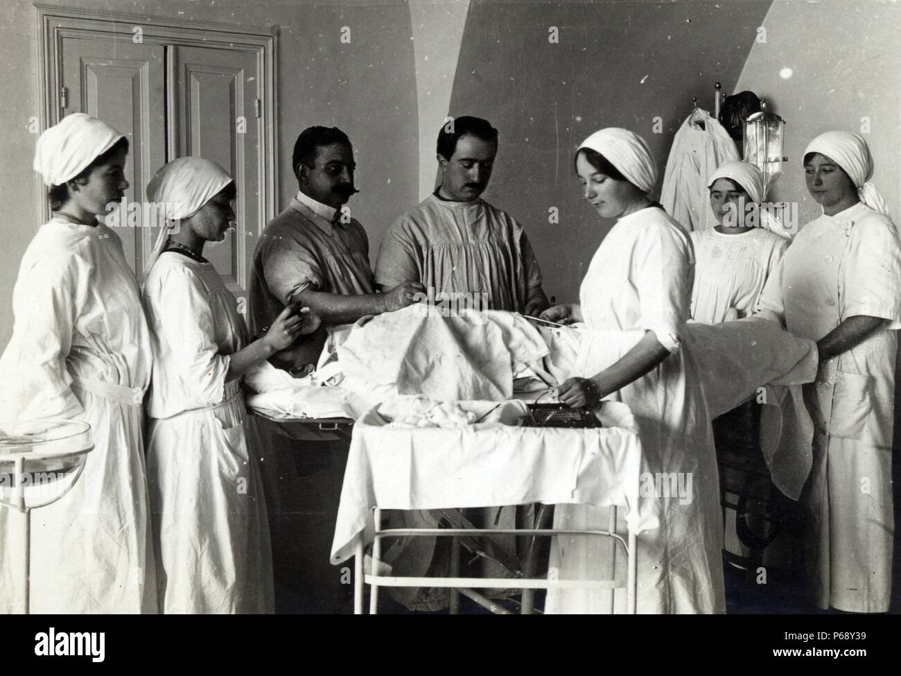 Fotografía de una guerra mundial de Turquía un campo hospital. Fecha 1917 Foto de stock