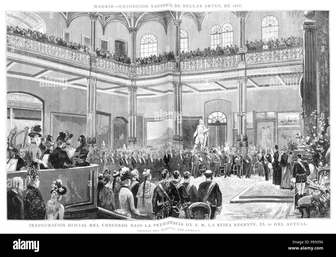 1887-05-30, la Ilustración española y americana, la inauguración oficial del concurso bajo la presidencia de la reina regente, el 21 del actual, Comba, rico. Foto de stock